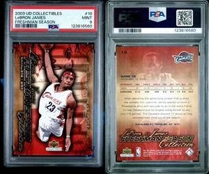 Colección de temporada de primer año de colección 2003 LeBron James PSA 9 como nuevo novato radiocontrol - Imagen 1 de 3