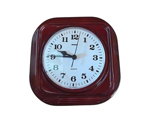 Staiger Wanduhr rot 22x22 cm Vintage 70er Jahre wanduhr Retro Design uhr Quartz - Bild 1 von 5