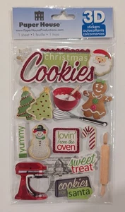 Baking Christmas Cookies 3D Scrapbooking Stickers By Paper House RARE - Picture 1 of 2