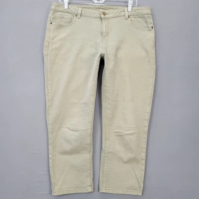 Pantalones de mezclilla Michael Kors verde oliva elásticos clásicos rectos con cremallera para mujer talla 10 Foto 1 de 4