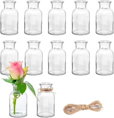 DATEFUN 12 Stück Mini Glasvasen 125ml Tischvasen Dekoflaschen Glasflaschen - Bild 1 von 4