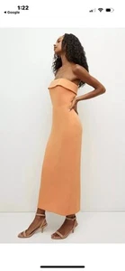 NWT Veronica Beard Women's Absol Strapless Peach Pencil Maxi Dress Sz 6 - Picture 1 of 6