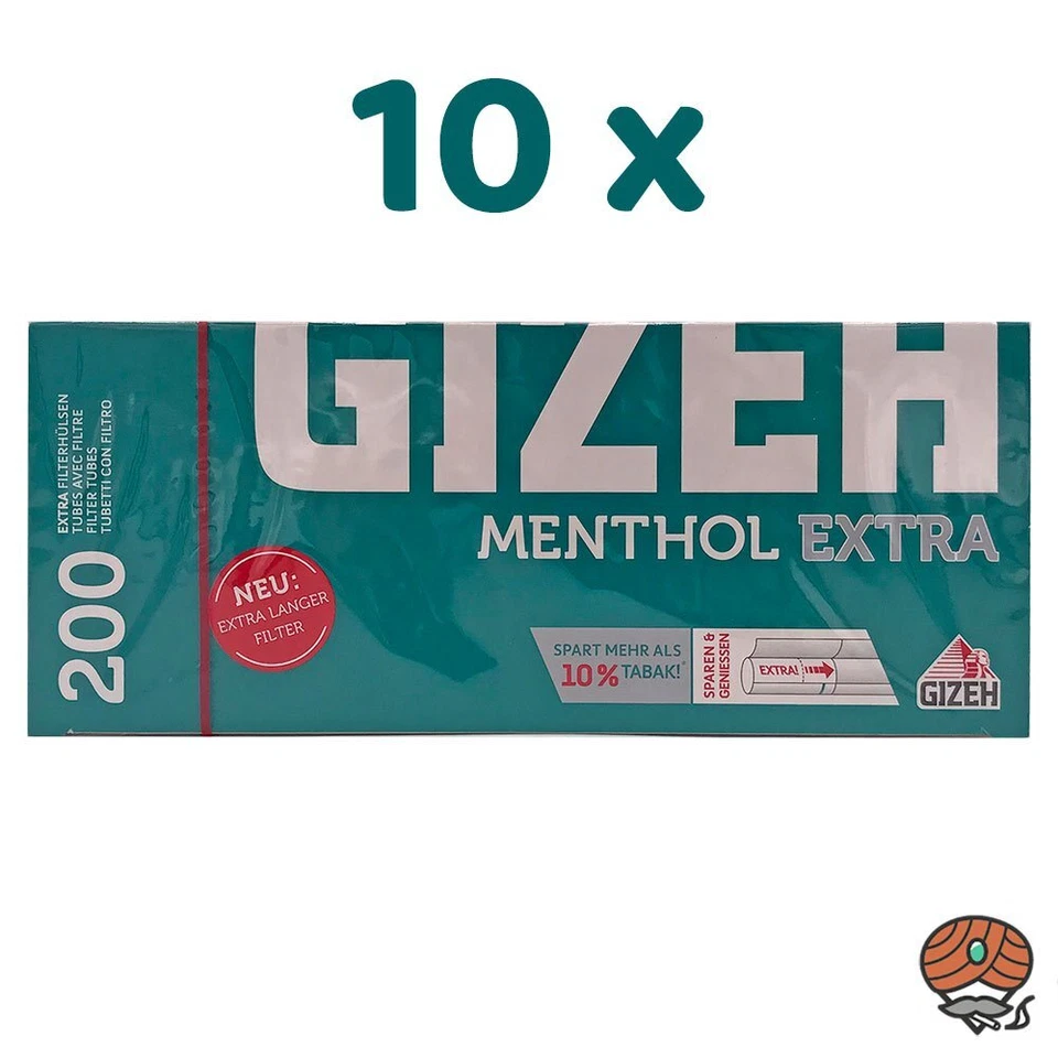 2000 Gizeh Menthol Extra Filterhülsen (10 x 200 Stück) - Bild 1 von 1