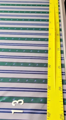 tissu ancien N°13 rayures vert bouteille et bleu marine à petits motifs - Photo 1/2