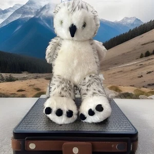 Build A Bear weiße Schneeeule 15 Zoll Plüschtier Stofftier gefleckter Kopf dreht sich BAB - Bild 1 von 11