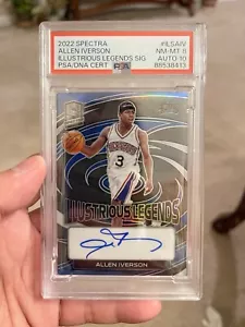 Panini Spectra Allen Iverson Illustrious Legends 2022-23 automático/75 PSA 8 automático 10 - Imagen 1 de 5