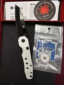 Spyderco GP Knives Exclusive Smock - Smooth White G10 - Black TiCN Rex 45 BNIB! - Picture 1 of 8