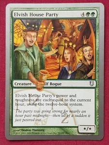 Magic The Gathering UNHINGED ELVISH HOUSE PARTY green card MTG - Picture 1 of 2