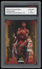 LEBRON JAMES 2003-04 UPPER DECK 1ST GRADED 10 ROOKIE CARD #16 LAKERS/CAVALIERS