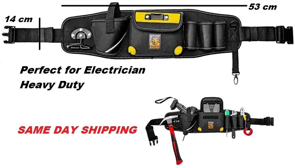 Adjustable Electrician Waist Bag, Multi Pocket Electrician Tool Bag Oxford Cloth - Image 1 of 3