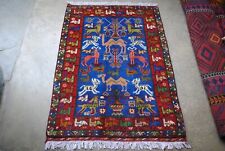125 cm x 90 cm Afghan hand made baloch,chobi kazak,pictorial rugs, turkman rugs,