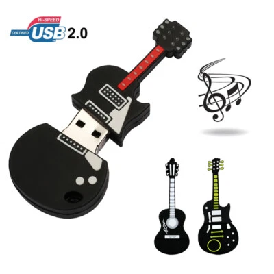 Chiavetta di memoria USB 64 GB 32 GB 16 GB silicone chitarra flash drive 2.0 pen drive disco U - Immagine 1 di 4