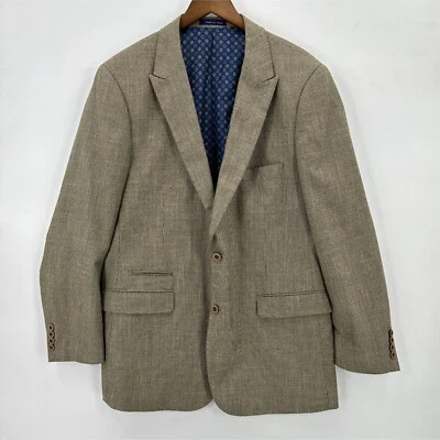 Chaqueta Blazer Alan River Para Hombre Dos Botones Forrados Bolsillos Beige Talla 44L Foto 1 de 4