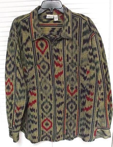 Women's "Chico's Design," Zip-up Shirt-Jacket Size: 3 (12 -14) Multi-colors - Picture 1 of 8