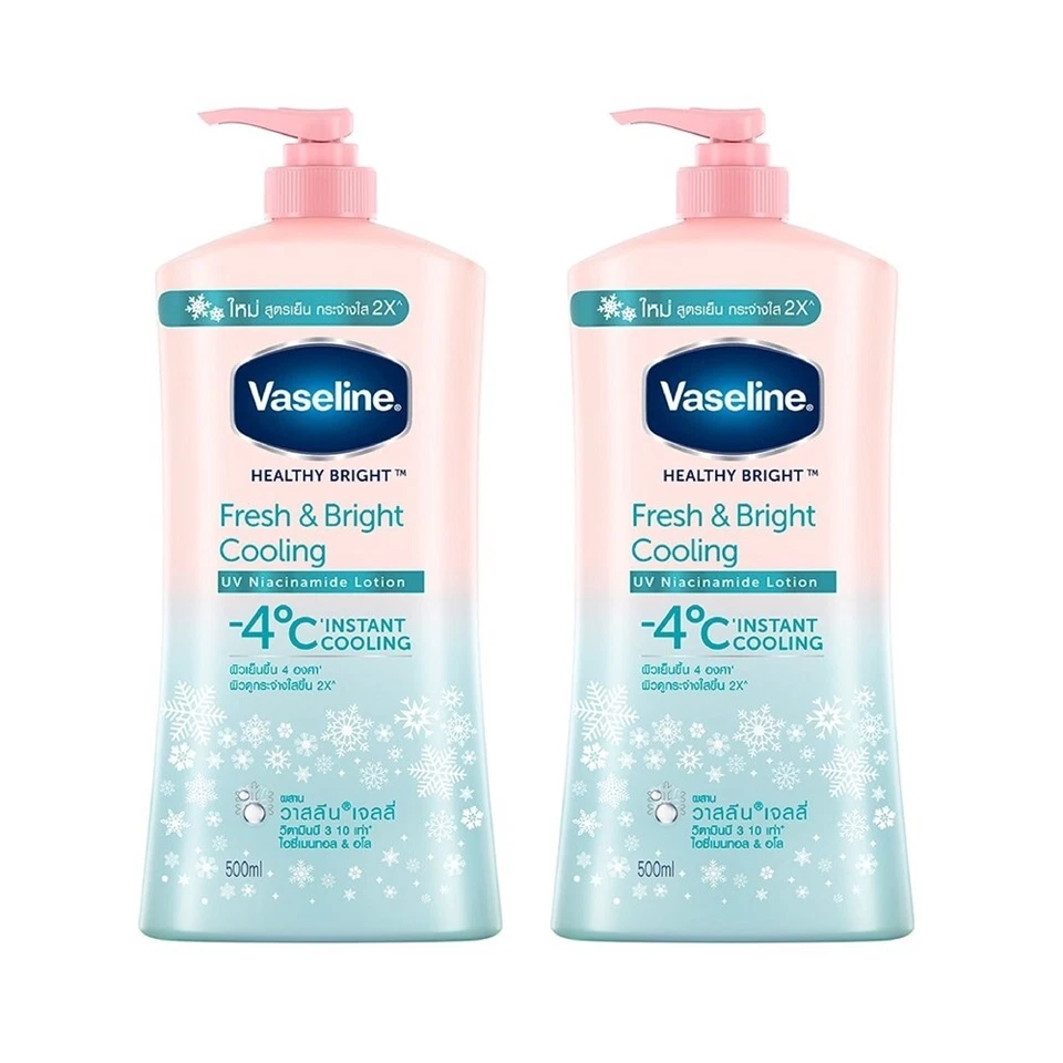 2x500ml Body Lotion Skin Vaseline Healthy White Fresh Fair Cooling Lightening - Image 1 of 4