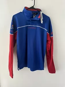 Camisa de manga larga a presión University Of Kansas Jayhawks 1/4 Adidas para hombre XS NUEVA CON ETIQUETAS - Imagen 1 de 5