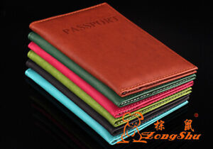 Luxury Coloured PU Leather Passport Cover Travel ID Holder Wallet Protector Case