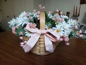 Easter Home Decor Wicker Basket with Flowers - Picture 1 of 6