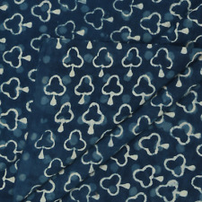 20 Yard Wholesale Block Print 100%Cotton Indigo Blue Sewing Dress Running Fabric
