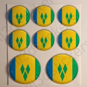 Stickers Saint Vincent and the Grenadines Gel Domed Resin 3D Flags Vinyl Sticker - Picture 1 of 1
