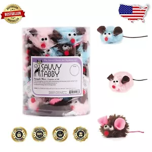Charming 48-Pack Catnip Snuggle Mice Toys - Engaging Fun for Cats of All Ages - Picture 1 of 8