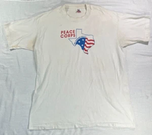 Vintage 90er T-Shirt XL Single Stitched Peace Corps Texas Fruit of the Loom - Bild 1 von 14