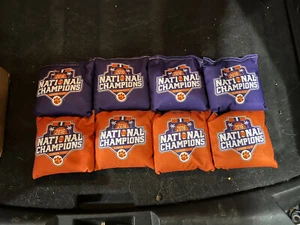 Clemson Tigers Cornhole Sitzsäcke werfen Spiel Set 8 Canvas 2016 Champion - Bild 1 von 3