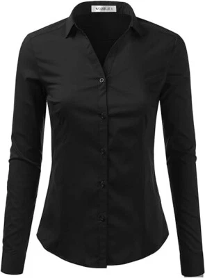 doublju womans black long sleeve shirt size L - Image 1 of 4