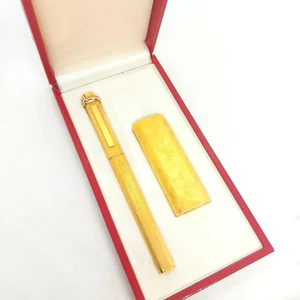 Neuwertiges Les Must de Cartier Trinity Stylo Kugelschreiber & Feuerzeug Set vergoldet - Bild 1 von 23