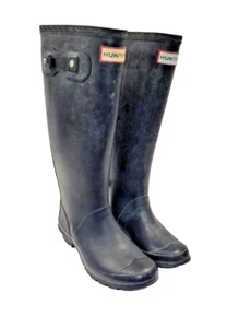 Hunter Huntress Women's Black Rubber Rain Boots Size 6 – Tall Waterproof W23179 - Picture 1 of 20