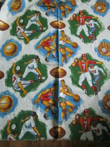 Vtg 9yds Yardage Athletes Football Baseball Basketball FABRIC Sports Mancave - Picture 1 of 6