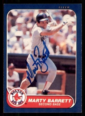 1986 Fleer Baseball #340 Marty Barrett Signed Autograph (no COA) - Image 1 of 2