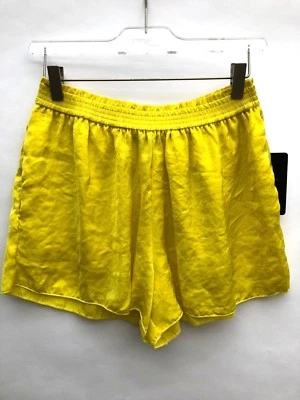 ZARA PANTALÓN CORTO FLUIDO AMARILLO NEÓN VERANO PLAYA TALLA PEQUEÑA REF 3658 022 Foto 1 de 3