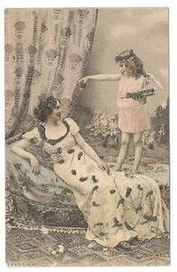 An Angelic Daughter Pays Homage To Goddess Mother A. & M. B. Greeting Postcard - Picture 1 of 2
