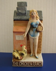 EMPTY DUGS CHICKEN RANCH PAHRUMP NEVADA BROTHEL PORCELAIN DECANTER BOTTLE 1979 - Picture 1 of 11
