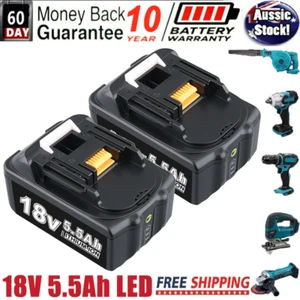 2 Pack BL1850 For Makita 18V Li-ion 5.5Ah Battery BL1860 BL1830 LXT BL1840 LED - Picture 1 of 14