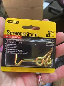 5 Stanley storm & storm Hook Eye Solid Brass Latching Doors Gates 75-0630 2 1/2 - Picture 1 of 2