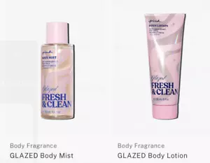 Victoria's Secret Pink Fresh & Clean Glazed Body Mist & Body Lotion Set of 2 - Picture 1 of 1