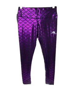 Women’s Large Leggings Lotus Deep Purple Mermaid Pattern Athletic Leggings - Picture 1 of 7