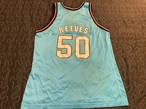 Rare Vtg Champion BRYANT BIG COUNTRY REEVES #50 Vancouver Grizzlies Jersey sz 48 - Picture 1 of 15