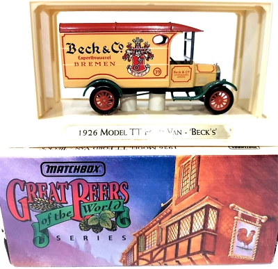 Modelos de colección MATCHBOX 1926 MODELO TT FORD diecast BECKS BREWERY de antaño Foto 1 de 4