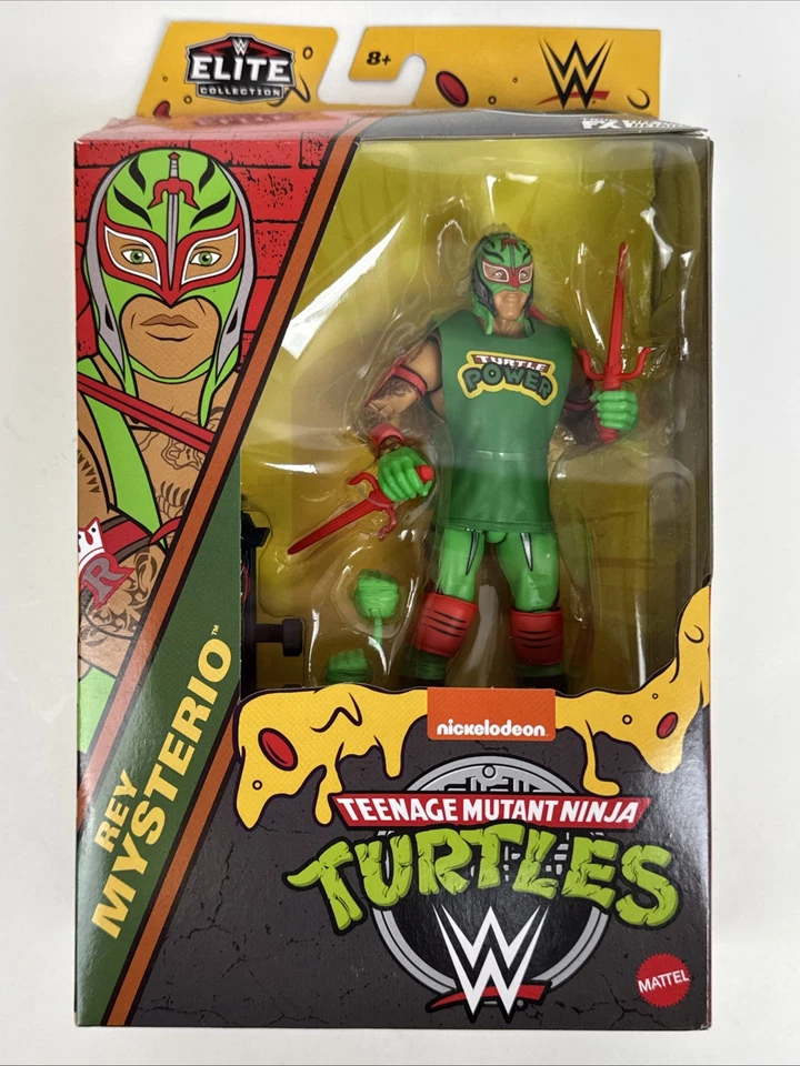 Figura de lucha libre Mattel WWE Rey Mysterio Raphael Tortugas Ninja Elite TMNT 2024 Foto 1 de 4