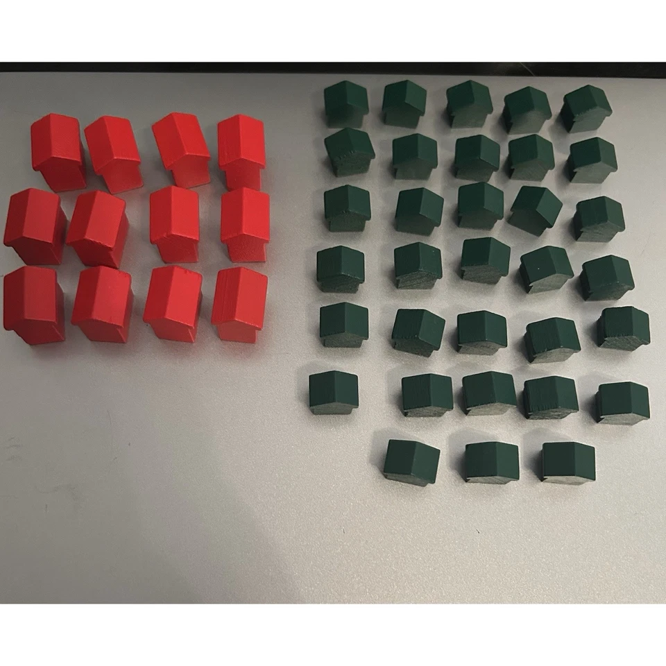 Monopoly Deluxe Edition 1998 Replacement Pieces - HOUSES & HOTELS - Image 1 of 1