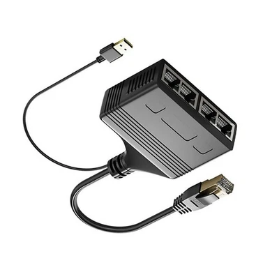 1 IN 4 Out 1000Mbps Ethernet RJ45 Cable LAN Network Internet Splitter Adapter - Image 1 of 4