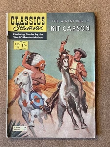 Classics Illustrated #112 Kit Carson UK Edition Good Cond. 1960s Western - Picture 1 of 17
