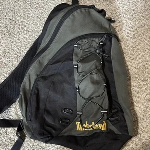 Timberland Sling Crossbody Backpack Black Olive 1-Strap Daypack Hiking Bungee - Picture 1 of 11