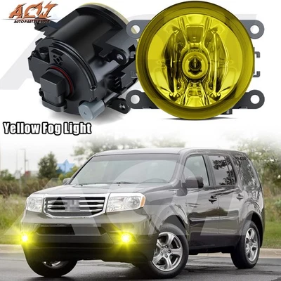 Pair For Honda Pilot 2012-2018 Yellow fog light Halogen Fog Lights Lamps LH+RH Foto 1 de 4