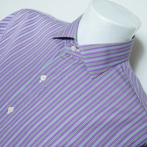 Camisa de vestir Ralph Lauren para hombre XL 16,5 púrpura a rayas manga larga polo - Imagen 1 de 13