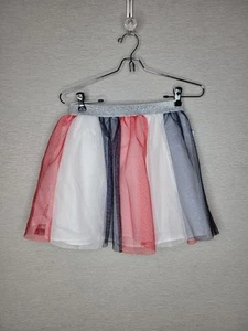 Cat & Jack Girls Americana Sparkle Tutu Skirt Red White Blue  10/12 4th Of July  - Picture 1 of 5