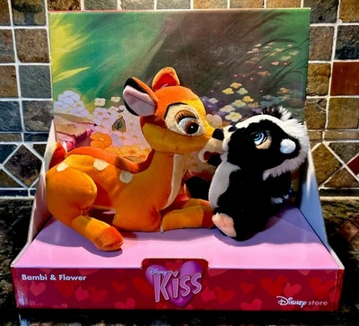 DISNEY STORE Bambi & Flower Magnetic KISS New - Image 1 of 4